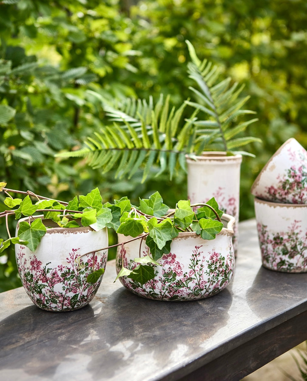 SPRING Kruka, Vit/grön/rosa Affari of sweden