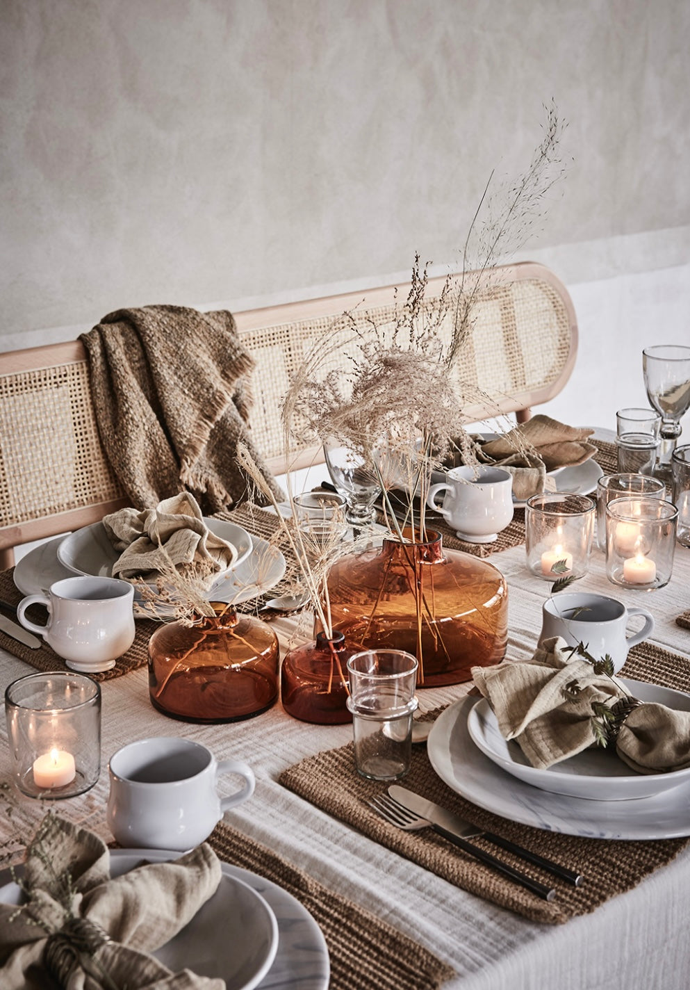 AMELIA Tallrik, Marmorerad 4-Pack Affari of sweden