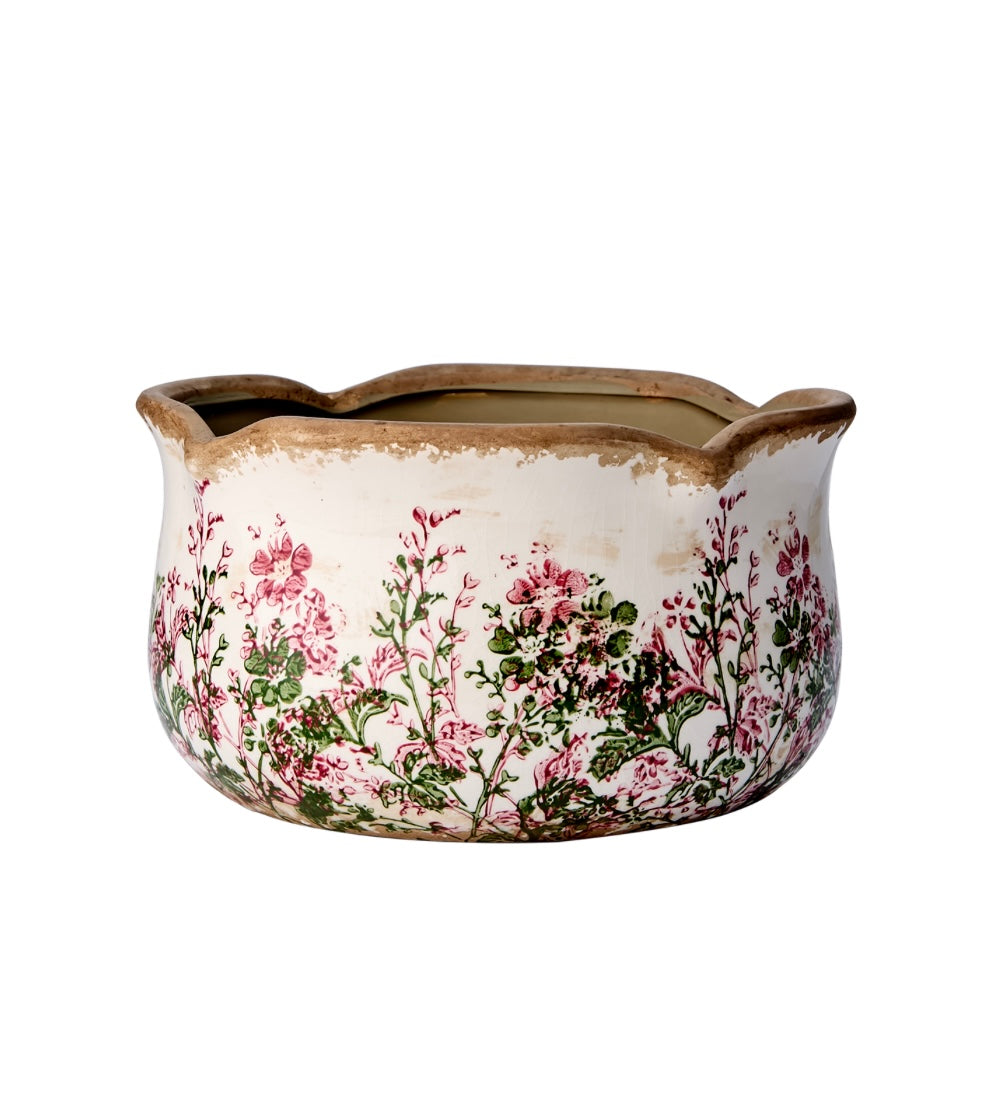 SPRING Kruka, Vit/grön/rosa Affari of sweden