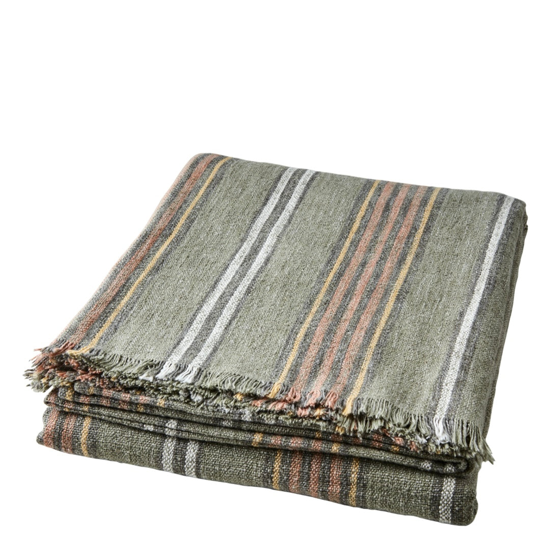 HILDA Filt/duk, Grön/rostbrun/vit/gul Affari of sweden