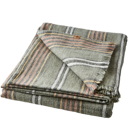 HILDA Filt/duk, Grön/rostbrun/vit/gul Affari of sweden