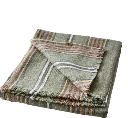 HILDA Filt/duk, Grön/rostbrun/vit/gul Affari of sweden