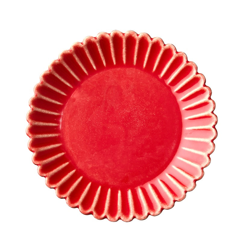 HULDA Tallrik, Korallröd 4-Pack Affari of sweden