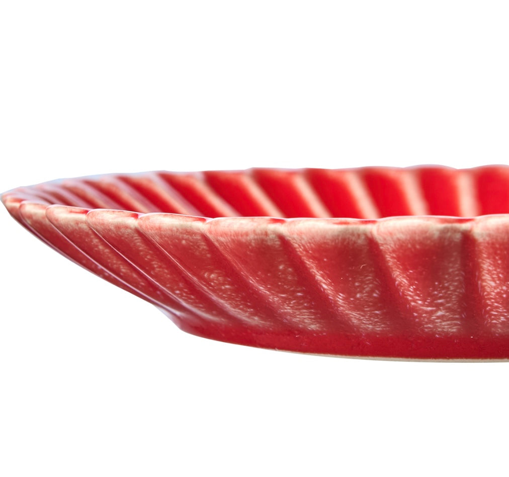 HULDA Tallrik, Korallröd 4-Pack Affari of sweden