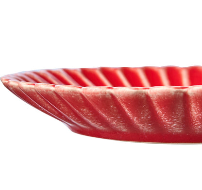 HULDA Tallrik, Korallröd 4-Pack Affari of sweden