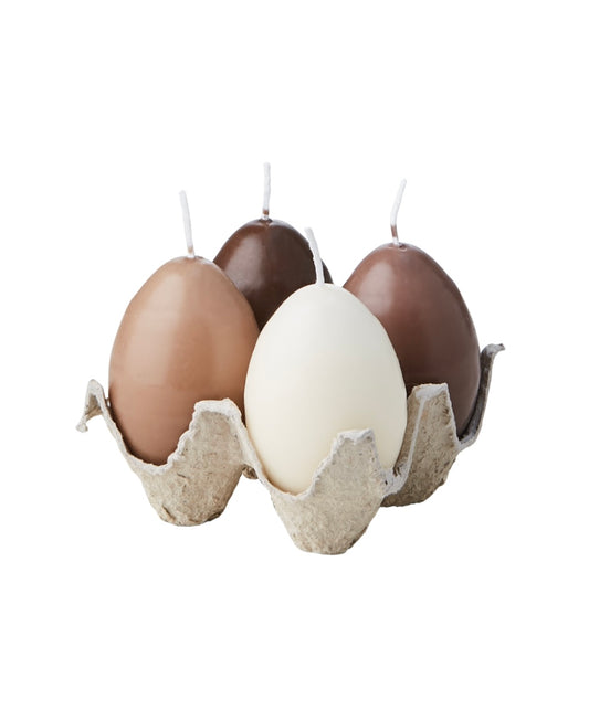 EGG CANDLES Hönsägg, 4-pack, Brun/beige/elfenben Affari of sweden