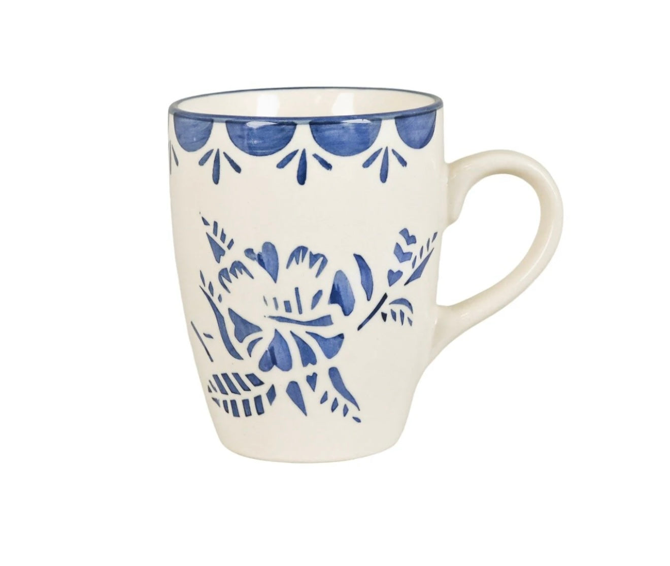 Mugg m. Handtag Marion Blomma Blå Strömshaga